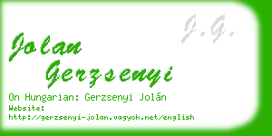 jolan gerzsenyi business card